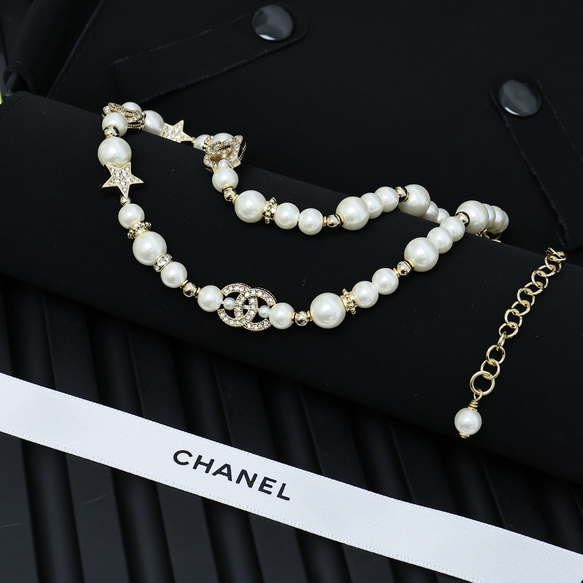 Pearl-Look Bead & Oval-Link Necklace