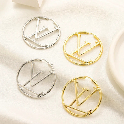 Copper Oversized Monogram Hoop Earrings