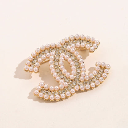 Alloy Stamped Real Gold Plated Brooch,Brooches Collection、CH*NEL Series