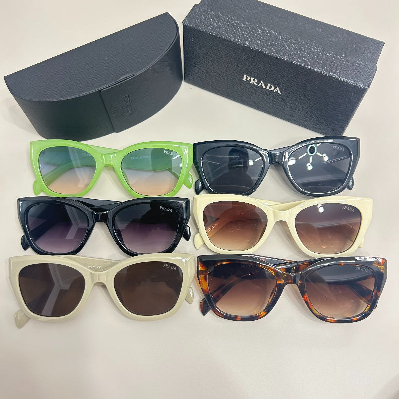Soft-Square Sunglasses with Wide Sculpted Temples