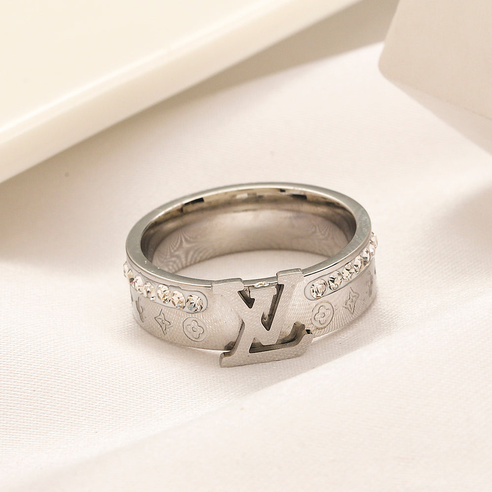 Copper Zirconium Real Gold Plated Ring,Rings Collection、L*V  Series