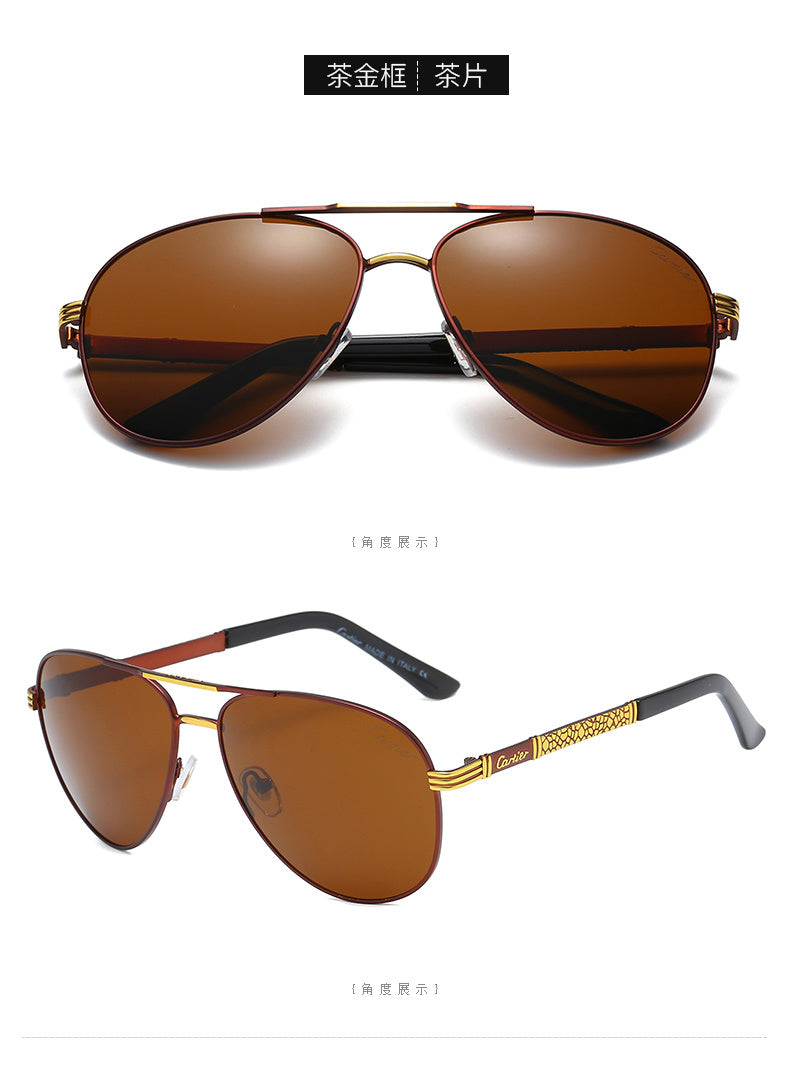 Teardrop Aviator Sunglasses with Decorative Temples