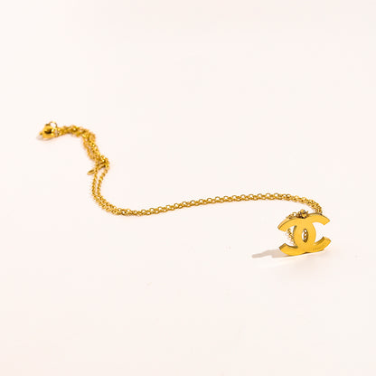 304 Stainless Steel Bold Interlocking-C Pendant Necklace