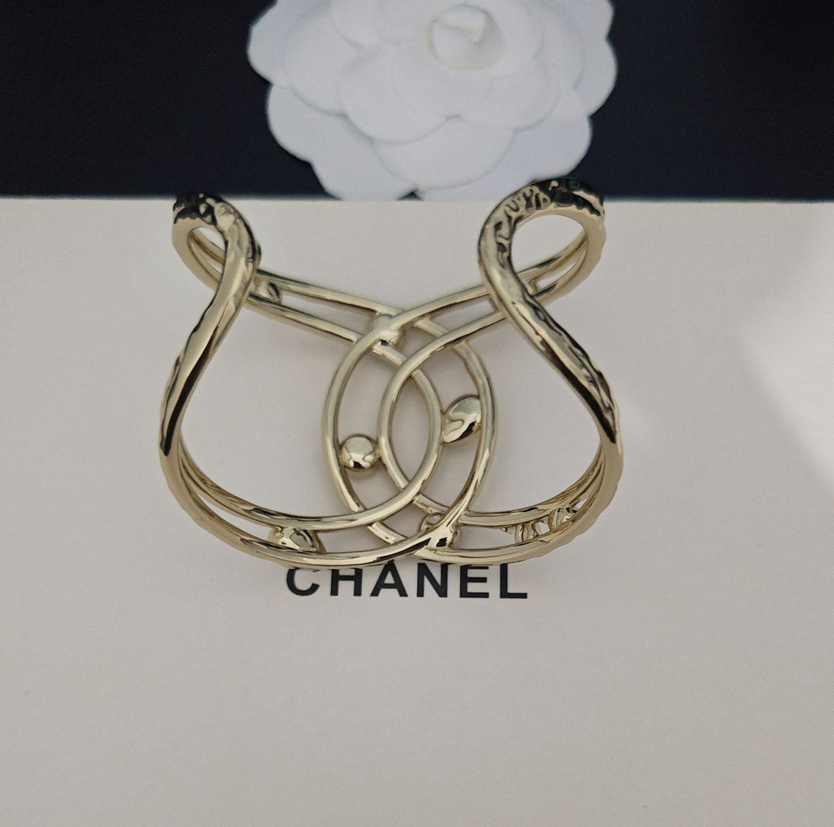 Stone-Accent Interlocking-C Cuff Bracelet