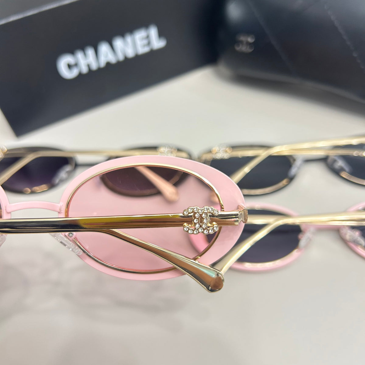 Oval Metal Sunglasses with Slim Double Bridge