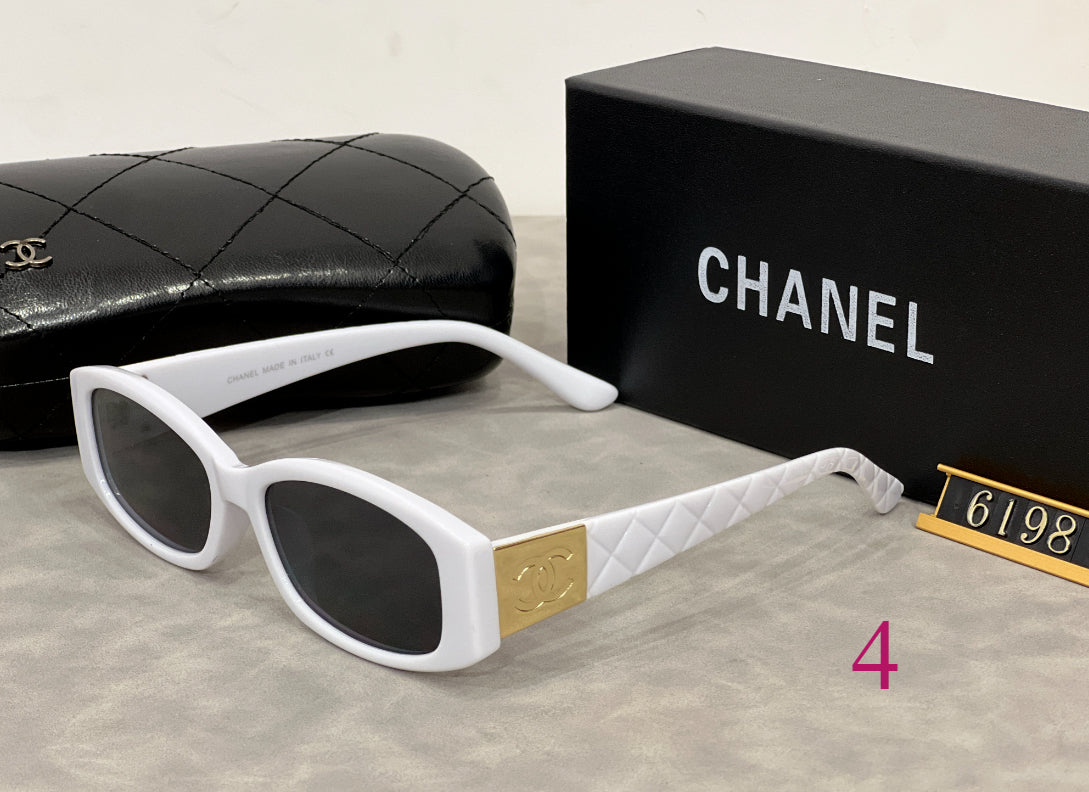Narrow Oval Sunglasses with Metallic Temple Panels