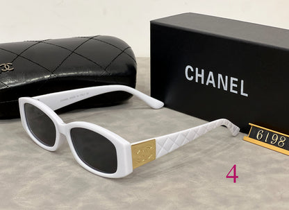 Narrow Oval Sunglasses with Metallic Temple Panels