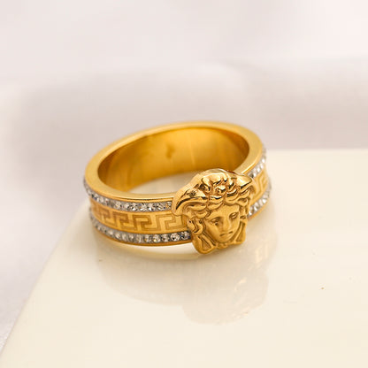 Copper Zirconium Real Gold Plated Ring,Rings Collection、V*rsace  Series
