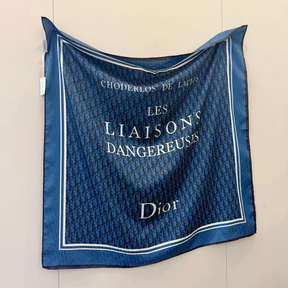 Striped Border Monogram Square Scarf - 90 x 90 cm