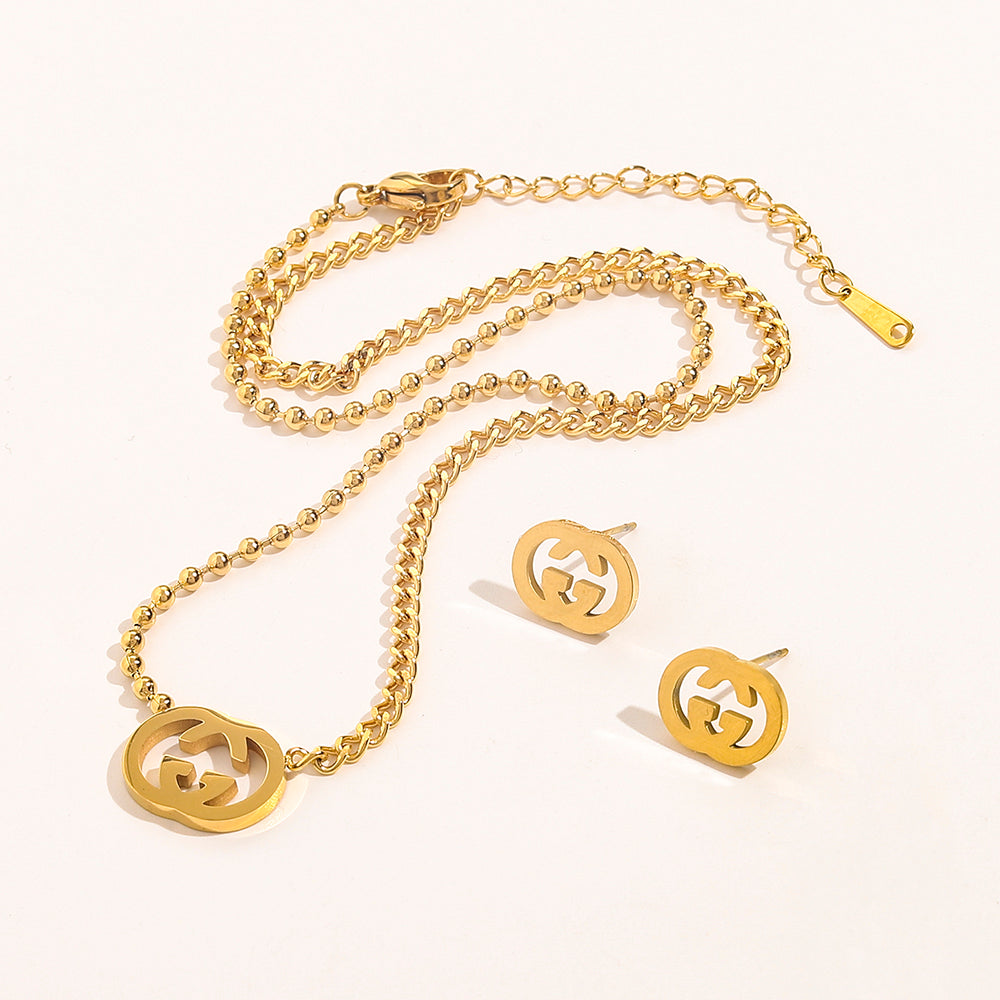 Set collana e orecchini in acciaio inossidabile 304