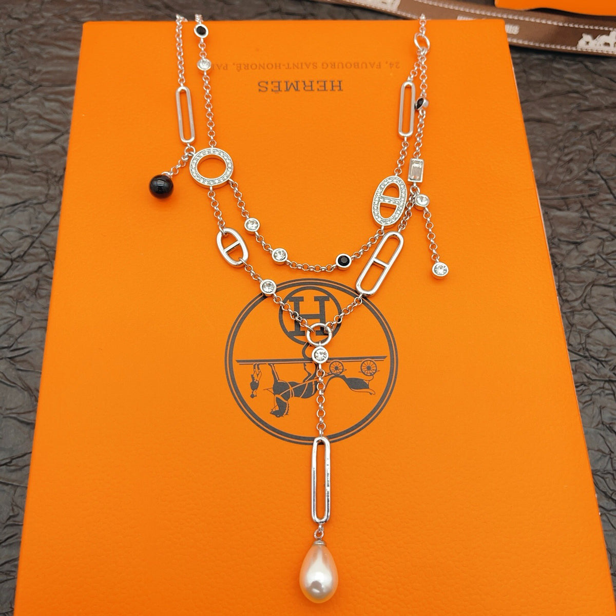 Mixed-Link Y-Drop Chain Necklace