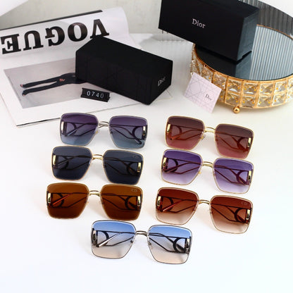 Squared Aviator Sunglasses with Slim Metal Rims