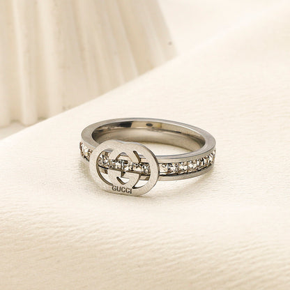 Copper Zirconium Real Gold Plated Ring,Rings Collection、GU*CI  Series
