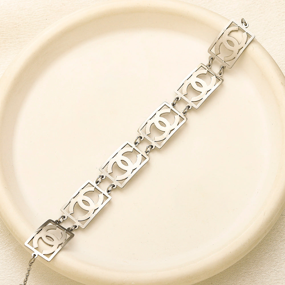 304 Stainless Steel Interlocking-C Link Chain Bracelet