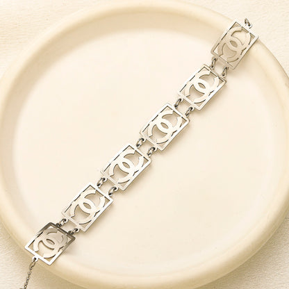 304 Stainless Steel Interlocking-C Link Chain Bracelet