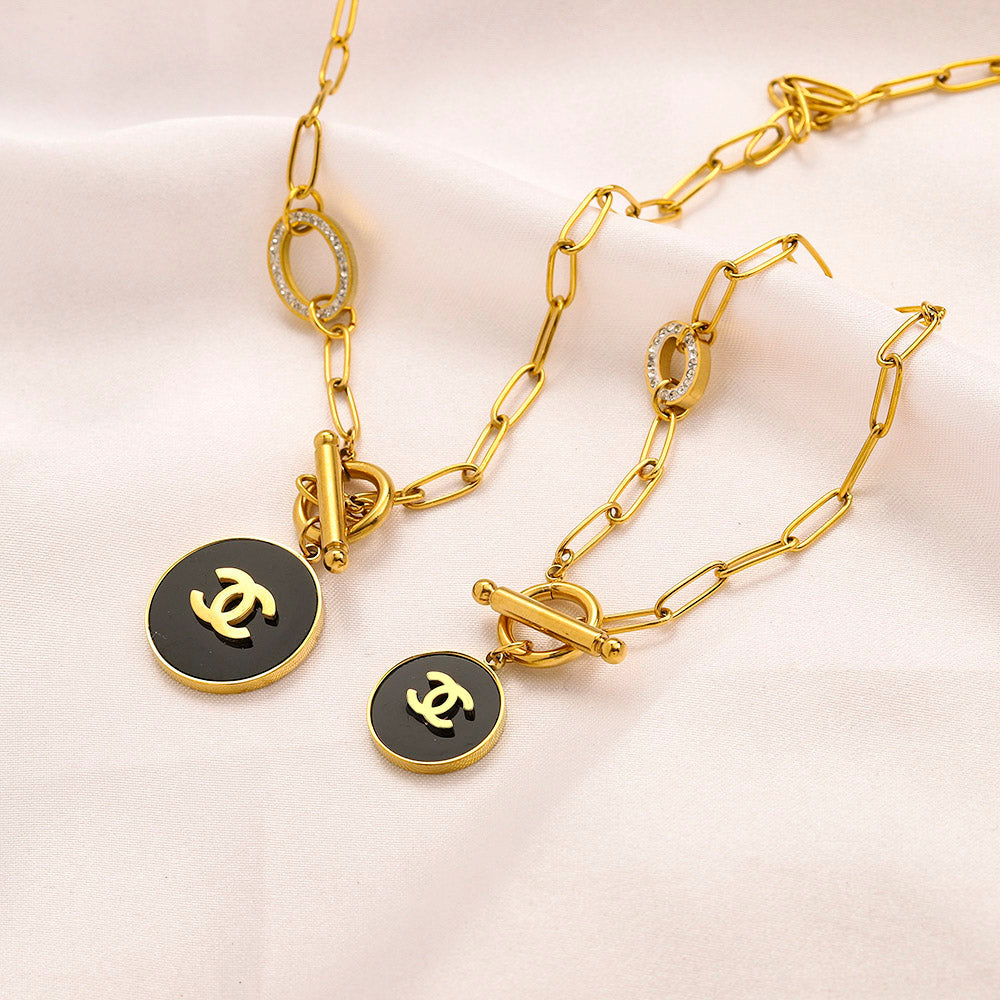 Halsketten- und Armbandset aus Edelstahl 304