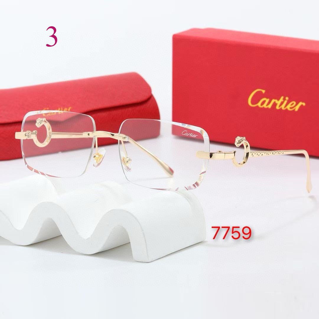 Rimless Sunglasses with Circular Hinge Accents