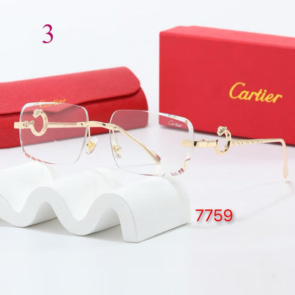 Rimless Sunglasses with Circular Hinge Accents