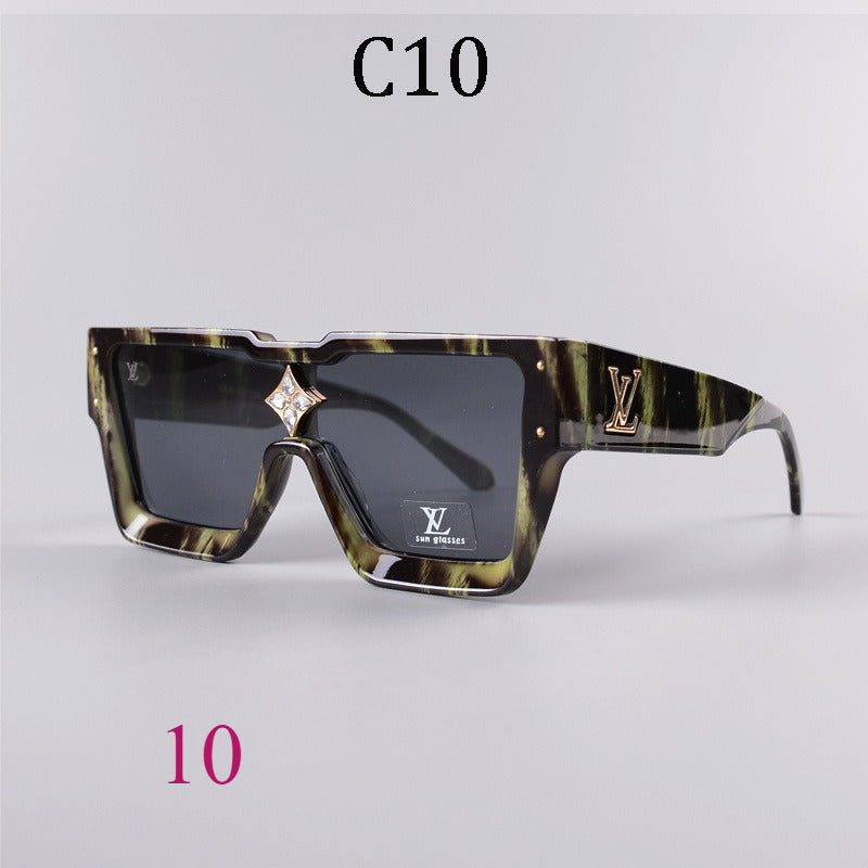 Flat-Top Square Sunglasses with Star Bridge Detail
