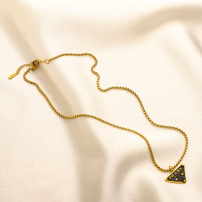 304 Stainless Steel Triangle Pendant Necklace - Style Options