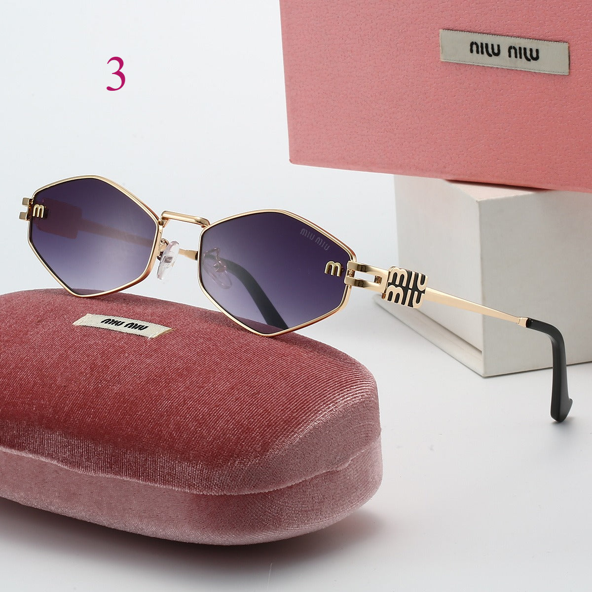 Round Metal-Frame Sunglasses with Logo Hinges