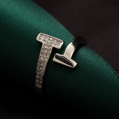 Copper Zirconium Real Gold Plated Ring,Rings Collection、T*ffany Series