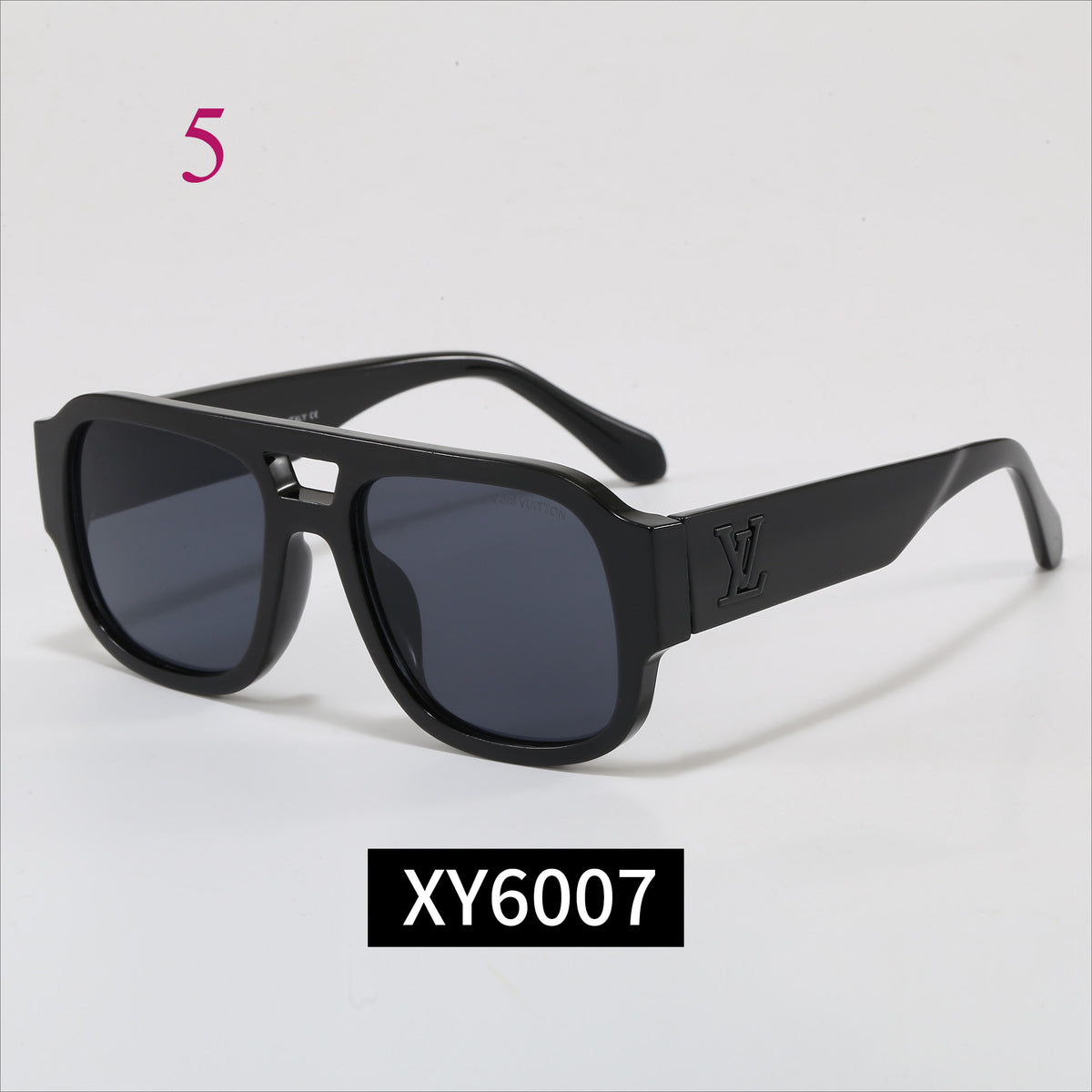 Rectangular Monogram-Temple Glasses - Clear and Tinted Lens Options