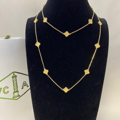Paperclip & Floral Station Necklace