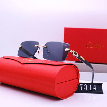Narrow Rimless Sunglasses with Loop Hinges