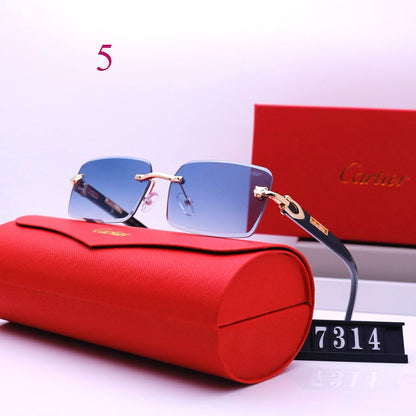 Narrow Rimless Sunglasses with Loop Hinges