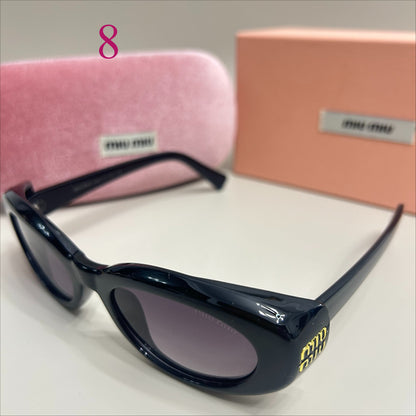 Oval Sunglasses with Thick Rounded Frames