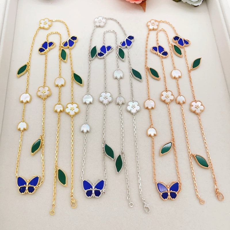 Butterfly & Leaf Station Necklace
