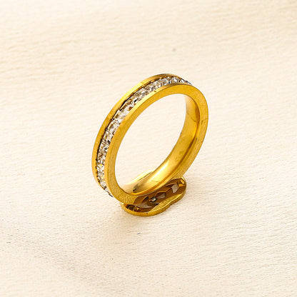 Copper Zirconium Real Gold Plated Ring,Rings Collection、GU*CI  Series