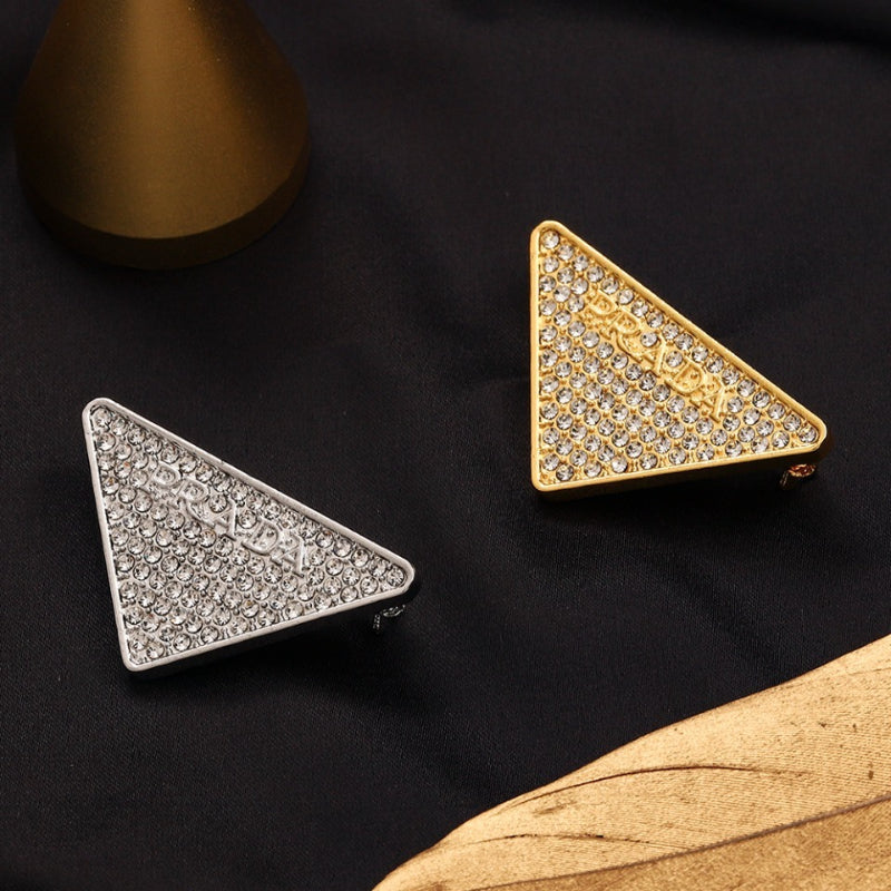 Alloy Steel Stamped Logo Brooch,Brooches Collection、Pr*da Series