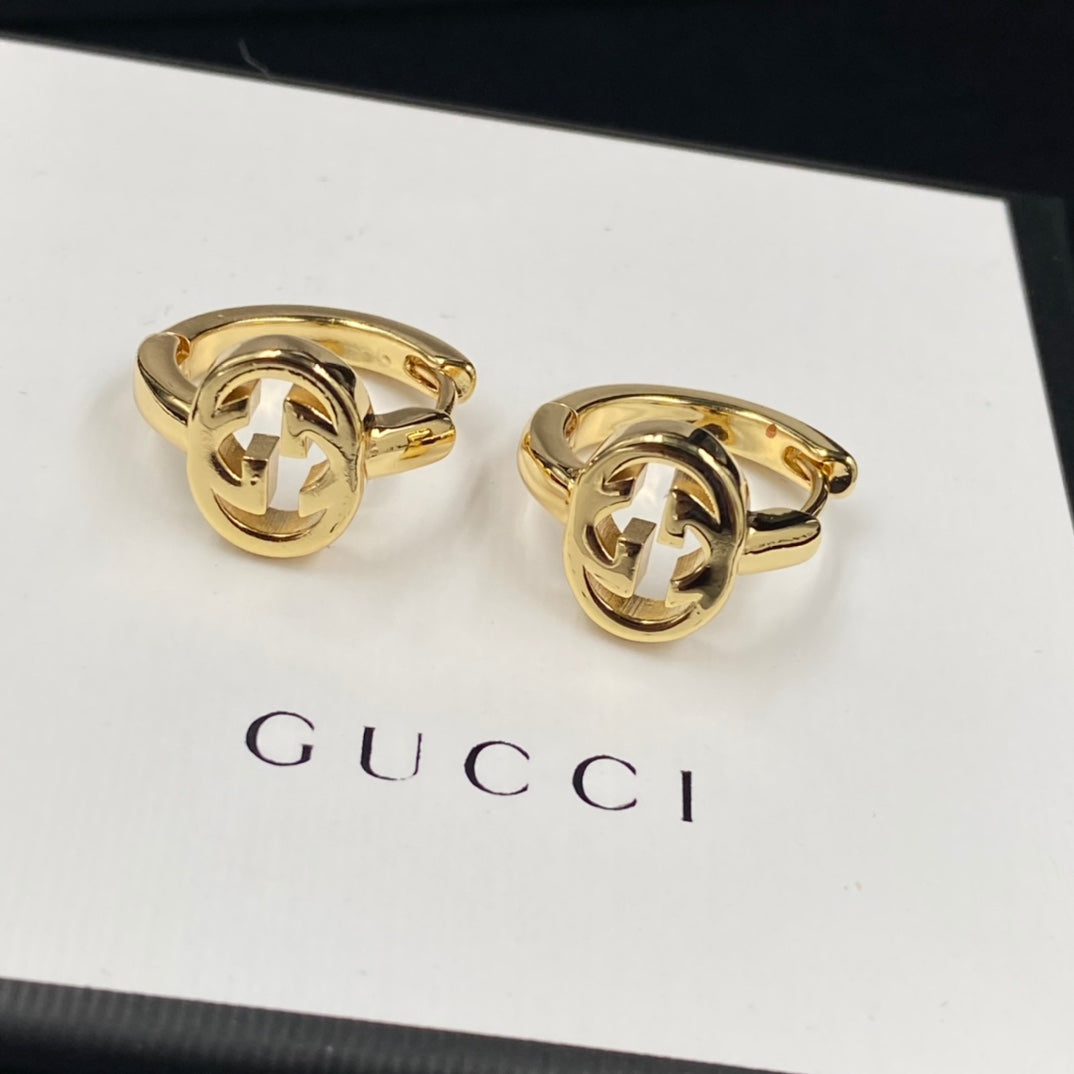Interlocking-G Round Huggie Earrings