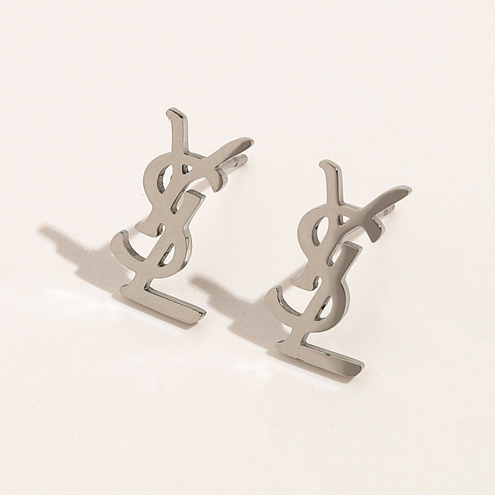 Schmuckset aus 304er Edelstahl: Ohrringe, Armband, Halskette