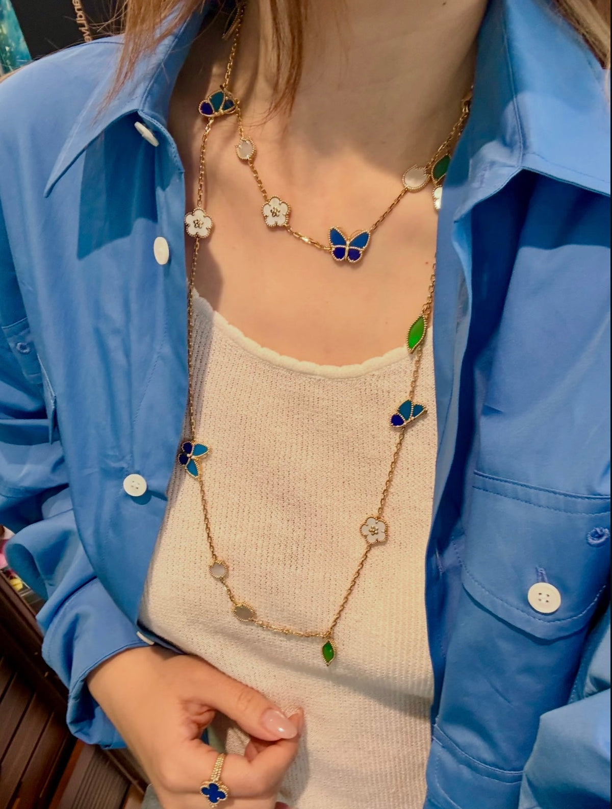 Butterfly & Leaf Station Necklace