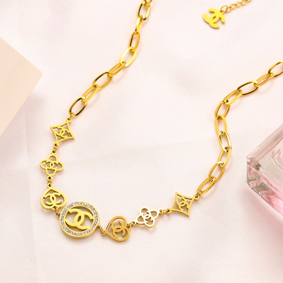 Set Collana Bracciale in Acciaio Inox 304