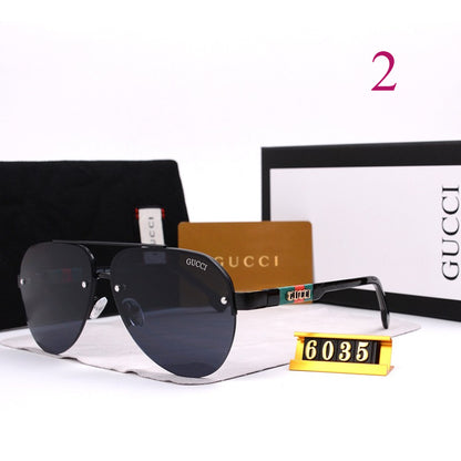 Rimless Round Sunglasses with Wide Metal Brow Bar