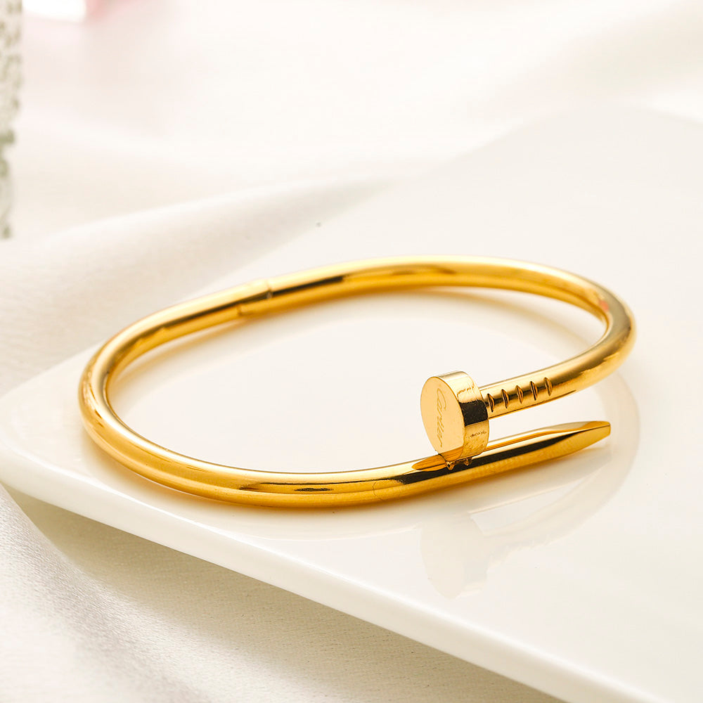 304 Stainless Steel Nail Wrap Bangle Bracelet