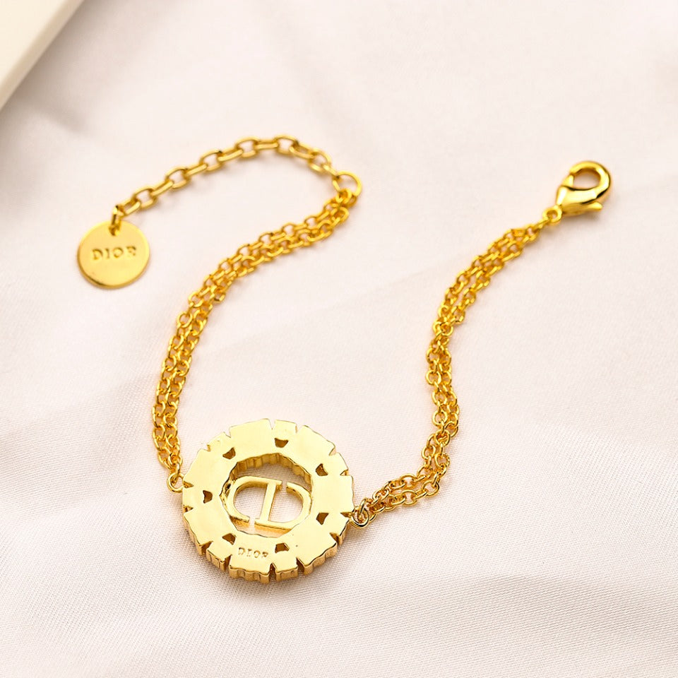Set Orecchini Bracciale Collana Placcati Oro Vero in Rame e Zirconio