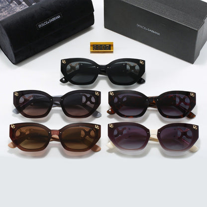 Thick-Rim Rectangle Sunglasses with Rounded Edges