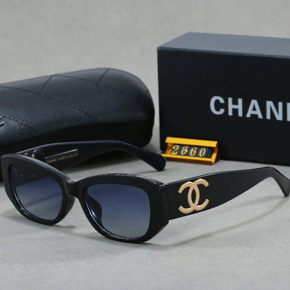 Rounded Cat-Eye Sunglasses with Interlocking Logo Temples