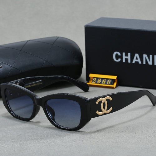 Rounded Cat-Eye Sunglasses with Interlocking Logo Temples