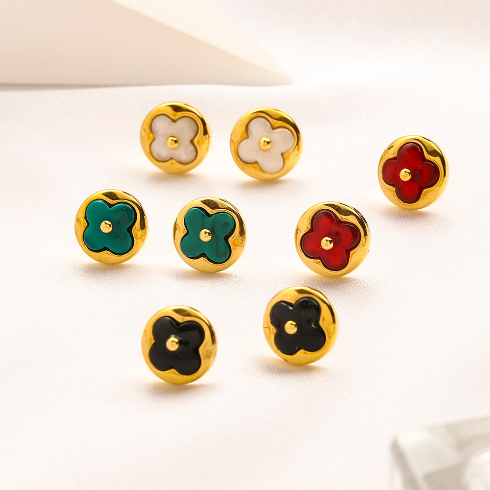 Schmuckset aus 304er Edelstahl: Ohrringe, Armband, Halskette
