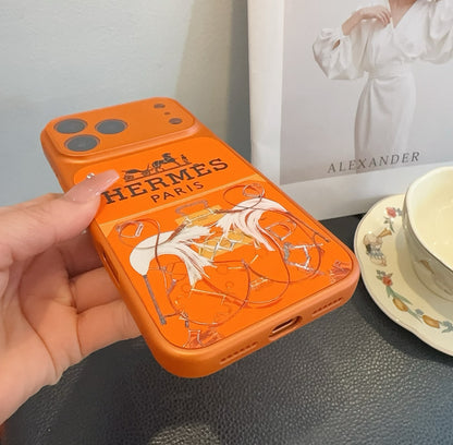 Fashion Aesthetic Shock Absorbing Protective Phone Case  He*mes Series、Fashion Phone Case