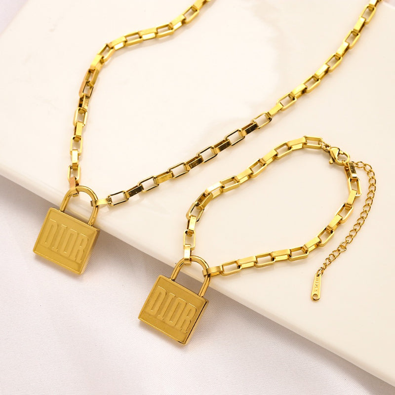 304 Stainless Steel Square Tag Paperclip Bracelet & Necklace - Individual or Set
