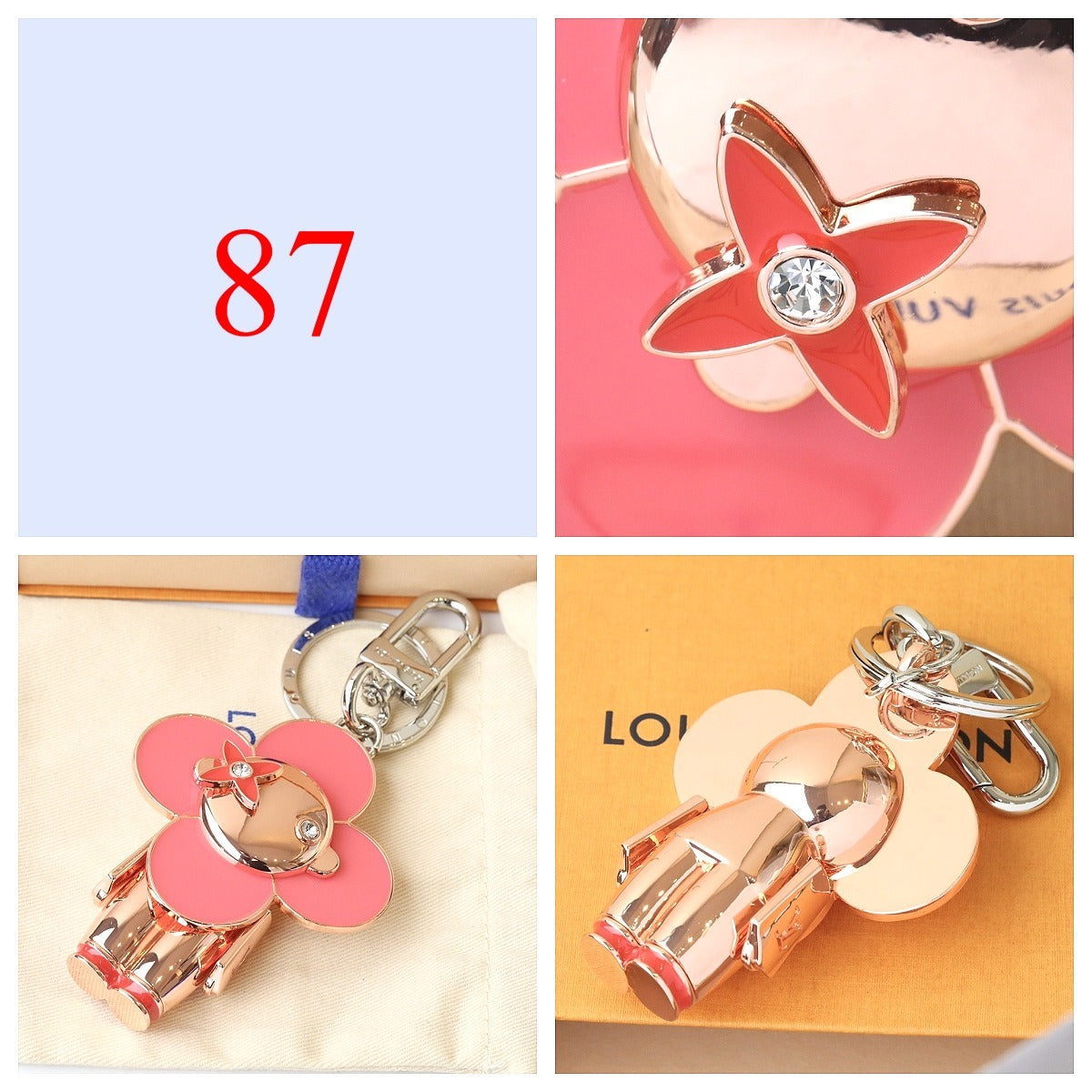 Premium Fashion Keychain Stylish Accessory、L*V Series、𝐊𝐞𝐲𝐜𝐡𝐚𝐢𝐧𝐬 & 𝐊𝐞𝐲 𝐑𝐢𝐧𝐠𝐬（𝐇）