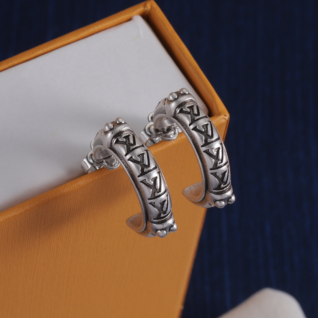 Textured Floral Band Hoop Earrings