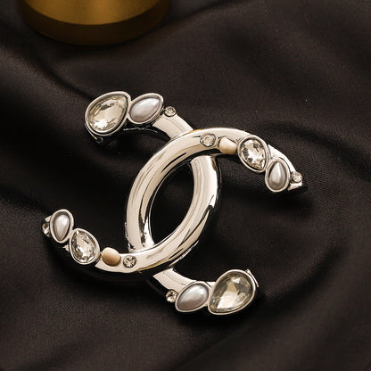Alloy Steel Stamped Logo Brooch,Brooches Collection、CH*NEL Series